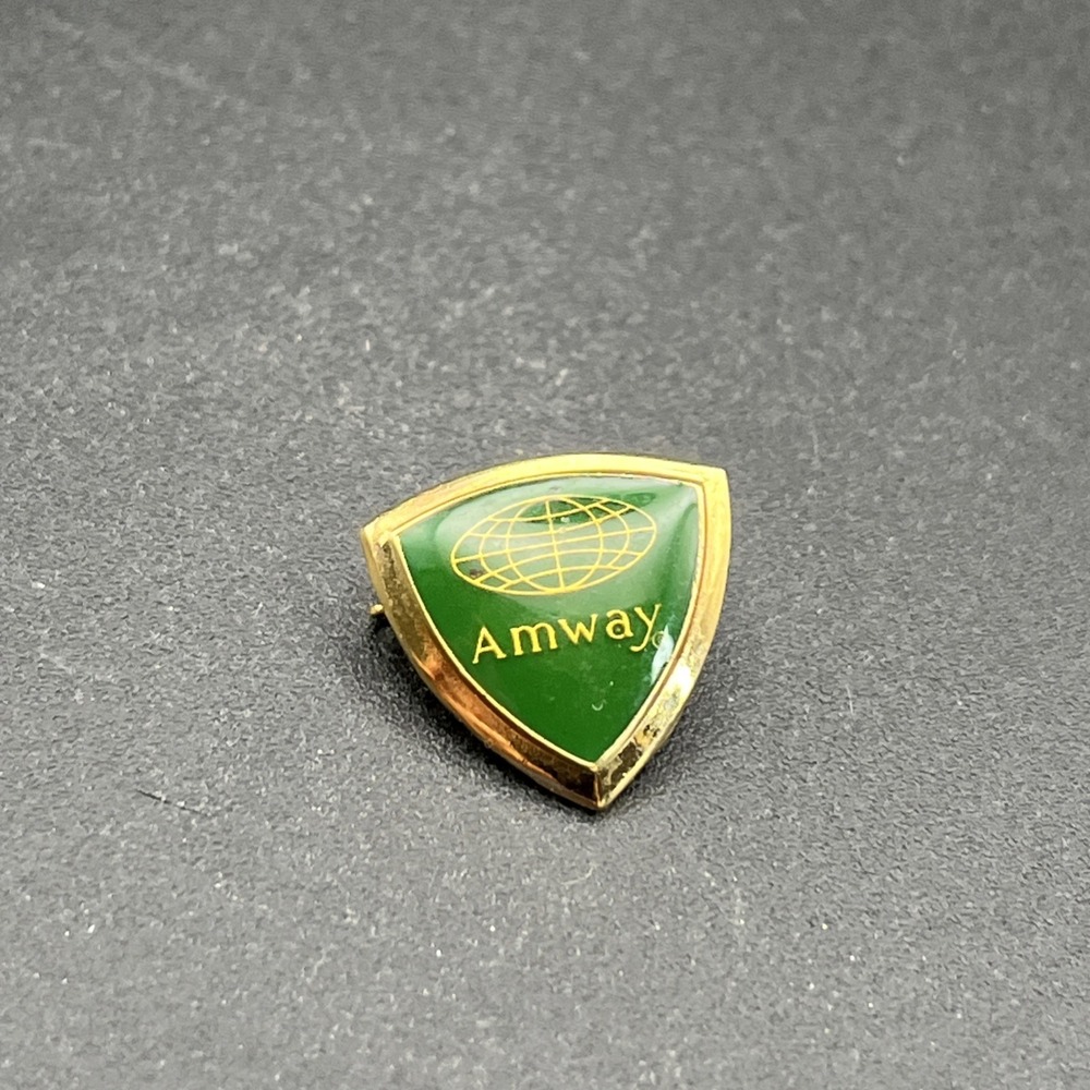 Amway American Way MLM Green Lapel Hat Pin